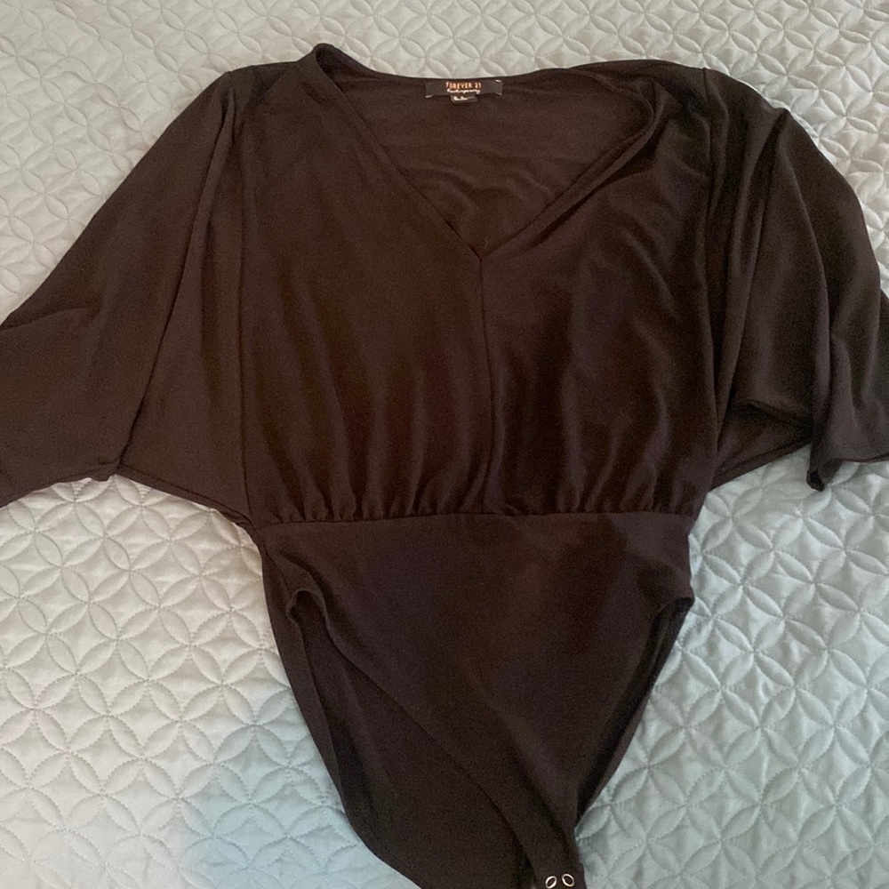 Black, Forever 21 Bodysuit with Flowy sleeves